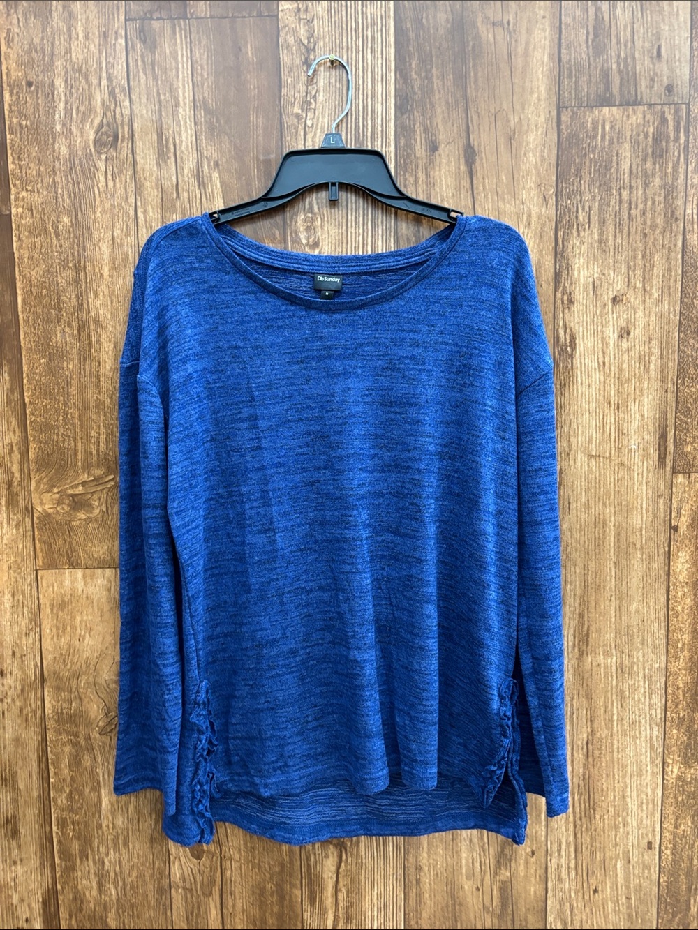 Db Sunday Blue Long-Sleeve Lace-Up Side Pullover